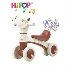 Bicicleta de equilibrio para niños, juguete de montar con luces y música, entrenamiento de equilibrio amigable, regalo divertido para niños - Multicolor - Ver 1