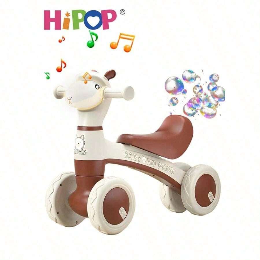 Bicicleta de equilibrio para niños, juguete de montar con luces y música, entrenamiento de equilibrio amigable, regalo divertido para niños - Multicolor - Ver 1