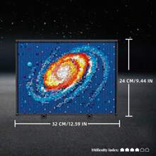 Space Galaxy MOC Building Model Painting Miniature Building Block Kit, 3D Picture Frame, Creative Collection Toy, Adult Gift 2400+ Pcs