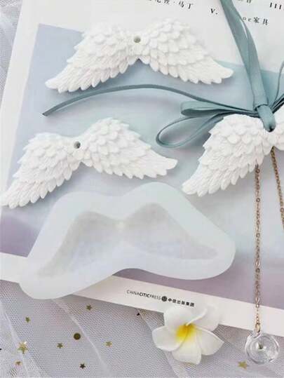 Molde de pingente de gesso com aroma de asa de anjo, molde de silicone para decoração de série de anjo pequeno faça você mesmo
