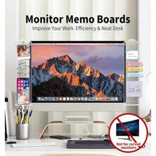 Office Desk Accessories,  Acrylic Monitor Memo Boards For Computers,  2PCS (Left & Right) Multifunction Sticky Note Holder For Computer Screen,  Home Office Accessories Desktop Message Office Decor