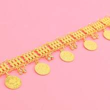 1pc Faux Crystal Coin Pattern Hair Accessory, Metallic Headpiece Suitable For Women's Daily Wear And Party - Gold - View 4