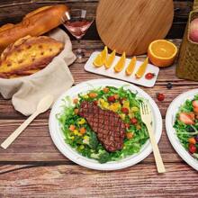 80/50/30/20/10/5pcs 9-Inch Large Capacity White Disposable Plates, Suitable For Outdoor Picnics, School Events, Family Gatherings, Camping, And Holiday Celebrations - Multipurpose Paper Plates