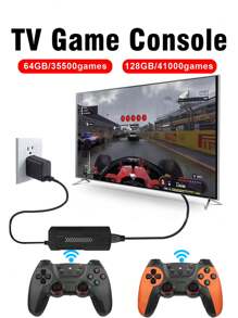 1 Set Of Home TV Game Console Can Be Connected To HD TV Wireless Controller For Two-Player Battle Built-In 40000 Classic Nostalgic Retro Game Arcade Joysticks 40 Simulators Such As PS1/GBA/FC/NES Plug-And-Play Game Box Family Party Interactive Game Stick No Need For Network Games Can Be Archived