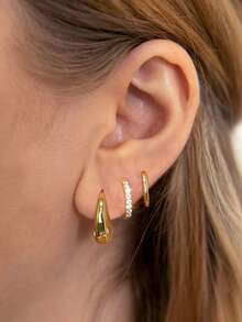 Bộ 6 khuyên tai đính đá Cubic Zirconia thời trang & tinh tế dành cho nữ, thích hợp cho kỳ nghỉ, hẹn hò, tiệc tùng, phối đồ hàng ngày (Không có hộp) - phong cách 1 - Xem 5