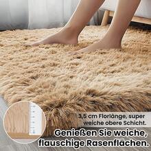 1 Stück Bereich Teppiche für Wohnzimmer, große flauschige Kamel Teppich für Schlafzimmer, weiche Shaggy Fuzzy Teppiche für Jungen und Mädchen Schlafsaal Zimmer Heimdekor - Kamelfarben - Übersicht 5