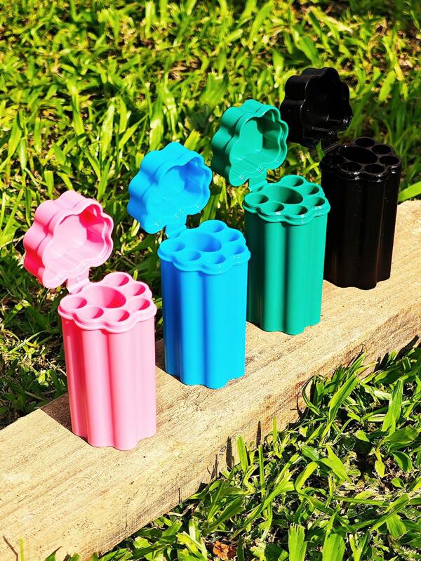 1pc New Integrated Lighter & Cigarette Storage Box, 6-Hole Cigarette Case, Portable Cigarette Box, Cigarette Protective Box, Waterproof & Moisture-Proof, Smoking Accessory, Great Gift For Friends And Family