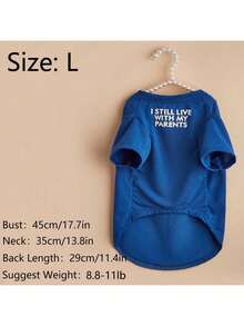 Blue Letter Print T-Shirt