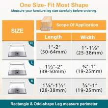 4/24pcs Rectangle Chair Leg Floor Protectors, Silicone Felt Chair Leg Caps Cover Furniture Pads For Hardwood Floors, Furniture Sliders For Chair Legs