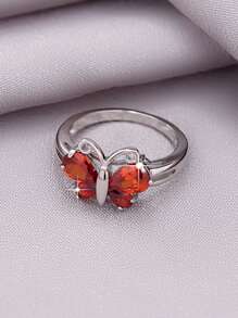 1pc Sparkling Butterfly Ring, Suitable For Women To Wear For Holiday, Travel And Daily Decoration
