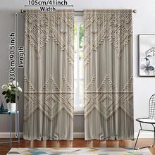2 chiếc rèm cửa sổ dệt không dây họa tiết bán trong suốt 100% polyester phong cách cổ điển, có thể giặt bằng máy, chủ đề mơ mộng, thích hợp cho phòng ngủ và phòng khách - Nhiều màu - Xem 12