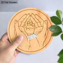 1 pieza Pulsera para recién nacido, ornamentos de madera redondos, signos para fiesta de revelación de género en el jardín o patio, adecuado para baby shower - Regalo personalizado para bebé, pulseras de recuerdo del embarazo, regalos del día del bebé para niños y niñas, regalos navideños para nuevos padres (con base de madera)