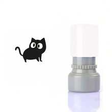 小黑猫印章，适用于记日记、考勤、盖章、教师奖励等，感光封面印章，自动上墨，黑色印迹