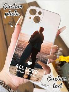 1 carcasă de telefon TPU rezistentă la șocuri, personalizabilă, cu design foto și text, compatibilă cu 16, 15, 14, 13, 12, 11 Pro Max, Redmi, seria OPPO, cadoul perfect pentru prieteni, familie, iubite, zile de naștere, Ziua Îndrăgostiților, sărbători, Ziua Recunoștinței, Crăciun, Ziua Tatălui