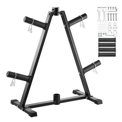 Weight Plate Rack, A Frame Weight Plate Tree For 2-Inch Weight Plates, Standard Weight Plate Tree, 300 Lbs Load Capacity Weight Storage Holder, Home Gym Barbell Rack Storage Stand, Black