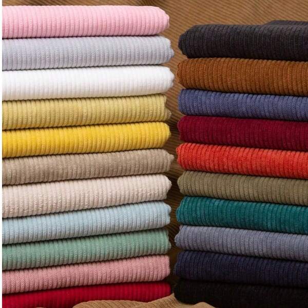 1 pièce de tissu en velours côtelé de 50 cm * 150 cm / 19,69 pouces * 59,06 pouces pour coudre des manteaux, jupes, taies d'oreiller, ensembles de draps, doublures de vêtements, textiles domestiques, DIY