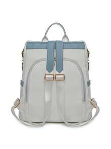 Women Fashion PU Laptop Backpack Bag Anti-Theft Waterproof 019 - 藍色 - 查看 5