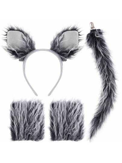 ハロウィン用 オオカミ衣装セット グレーオオカミの耳