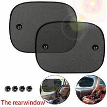 2 piezas Parasol para coche, pantalla solar lateral, aislamiento térmico, absorción de luz, cortina de ventana lateral pequeña de coche de verano, placa lateral, tela oscura