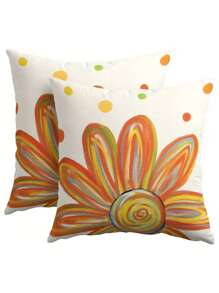 1/2/4 Pcs Summer Pillow Covers Hello Sunshine Floral Polka Dot Outdoor Throw Pillows Rustic Farmhouse Seasonal Holiday Pillow Covers For Sofa Home Decor