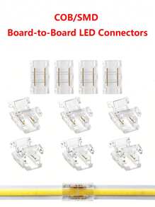 5Pcs/10Pcs 2-Pin L-Type COB/SMD LED Connector 8mm Strip To Strip Solderless Corner Connector For 2-Pin COB/SMD LED Strip Light