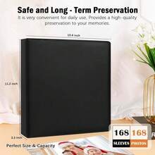New-88 8x10 Photo Album 168 Pockets Holds 168 Photos, Large Capacity Lear Cover Family W Baby Photo Book For 8 X 10 Pictur, Photo Album 8x10  Black Inner  (Black) - 黑色 - 查看 6