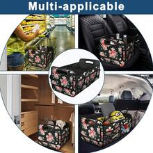 New  Car Trunk Organzier For SUV, Car Organziers And Storage With 6 Big Pocket, 50L Waterproof Polyester Car Accessories For Women/Men (Medium, Floral) - 花的 - 查看 6