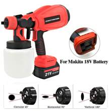 1000ML Cordless High Pressure Spray Gun Paint Sprayer With 2 Batteries Red TU2 ,21V 2x2000mAh Batteries Includesfor House Painting/Home Interior And Exterior/Wood/Walls/Furniture/Fence/Door