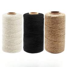 100 米/卷 2 毫米复古绳黄麻绳 DIY 礼品包装绳米色黑色花边绳适用于工艺品波西米亚婚礼园艺散装办公用品家庭派对装饰 - 彩色 - 查看 19