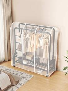 1 Stück hochwertige großvolumige Mantelregal Staubabdeckung, multifunktionale transparente wasserdichte Kleiderbügel Abdeckung, waschbare Hängeaufbewahrungstasche mit Doppel-/Einzelreißverschluss, verwendet für Kleiderschrank Aufbewahrung - zum Schutz vor Staub und Feuchtigkeit für Mäntel, Anzüge, Kleider, Schlafzimmer, Organizer, Heimlagerung, Damenhosen in Schwarz