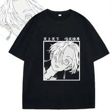 Tokyo Revengers Izana Kurokawa Manga Anime Harajuku Short Sleeves Streetwear Fashion Summer T Shirt Men Women Cartoon Shirt - 黑色 - 查看 1