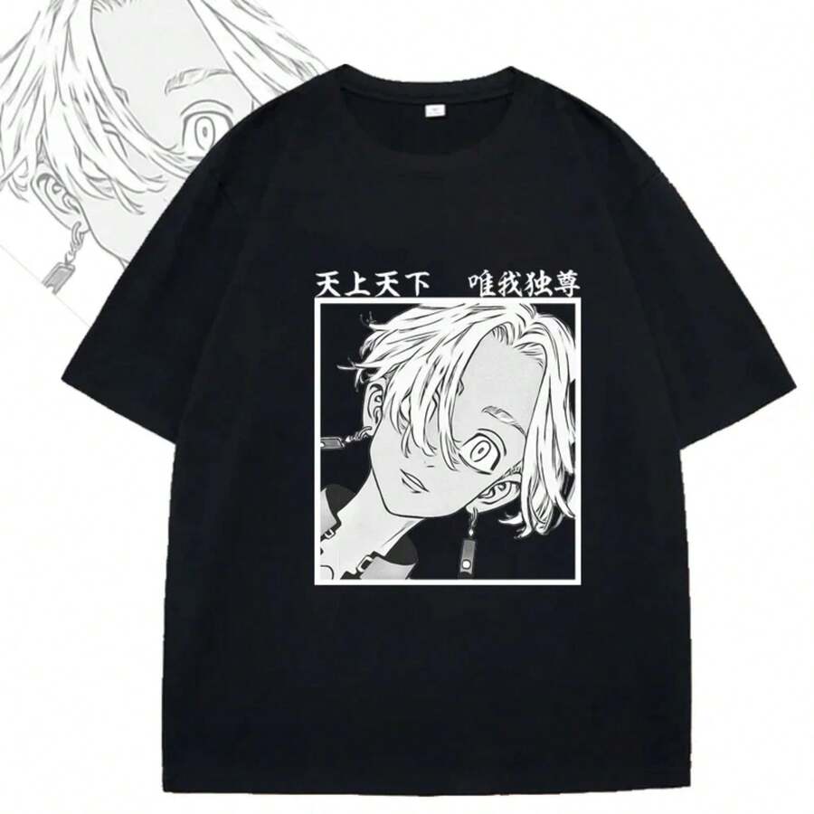 Tokyo Revengers Izana Kurokawa Manga Anime Harajuku Short Sleeves Streetwear Fashion Summer T Shirt Men Women Cartoon Shirt - 黑色 - 查看 1