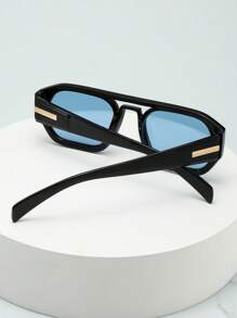1 Stück Herren Retro Doppelsteg Rahmen, hochwertige luxuriöse minimalistische Modebrillen, geeignet für Fahren, Reisen, Lässig, Outdoor, Sport und täglichen Gebrauch