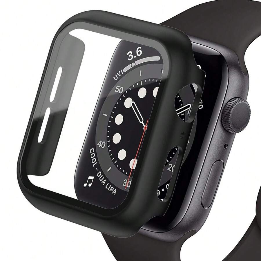 Bumper Case Cover With 3D Tempered Glass Compatible With Smartwatches Of The Same Size 38/40/42/44 - màu đen - Xem 1