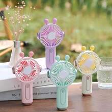 Super Portable Mini Handheld And Table Fan Charges With USB Cable - Multicolor - View 2