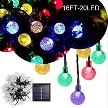 20/50/100 件 LED 太阳能泡泡球灯串，8 种闪烁模式，无线太阳能供电，PVC 材质，适用于花园、露营、圣诞节、节日装饰、酒店、餐厅 - 多色 - 查看 15