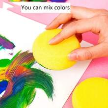Set de 16 herramientas de pintura, esponja de limpieza con estampado de flores, herramienta de sello y estampado, materiales DIY para grafiti con cabeza de champiñón