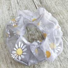 4/8 Stück einfache Haargummis, elastische Scrunchies mit Gänseblümchen Muster, Mesh Haarseil Zopfhalter, Damen Haarzubehör, weiche und süße elastische Haargummis als modisches Haarzubehör und Valentinstags-Geschenk, Zopfhalter, Haargummis, Haargummiringe