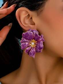 1 Paar elegante und vielseitige Ohrstecker mit Emaille und Kristallblumen, geeignet für Partys, Treffen, Bankette, als Geschenk für Frauen