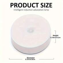 3 Packs Motion Sensor Closet Lights - Magnetic, USB Rechargeable, 8-LED Wireless Indoor Lighting,120° Ultra-Wide Infrared Induction, Semi-Flush Mount, Plastic Shade, Battery Powered, Hallway, Stairs, Bedroom, Infrared Sensor, Yellow/White LED - Multicolor - View 6