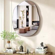1Pc Asymmetrical Acrylic Mirror Wall Decor, Frameless Vanity Mirrors For Living Room Bedroom Home Office, Bathroom Wall Mirror, Stickers, Wall Decal, Vinyl Decal For Home Decorations, Spring Decoration Items Refresh Your Home, Rama Decoration Stickers Back To School Room Decor School Supplies