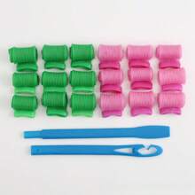 18 piezas Set de Rizadores Espirales sin Calor - Rodillos Mágicos Suaves con Gancho para un Peinado Fácil, Sin Daños, Sin Enredos - Herramientas de Peinado para Rizos Duraderos, Accesorios para el Cabello, Accesorios para Mujeres, Cabello, Viaje, Accesorios de Viaje, Esenciales para Dormitorio Universitario, Tenacillas, Flexi Rods, Cepillo para Cabello Rizado, Horquillas, Rizos sin Calor, Herramientas para el Cabello, Rizadores, Rizos sin Calor, Rizador de Cabello