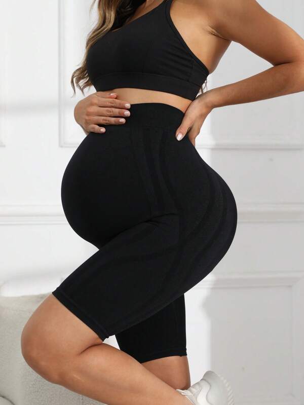 Pantalones cortos de maternidad para mujer sobre el vientre, shorts de yoga, ciclista, embarazo, entrenamiento, carrera, activos