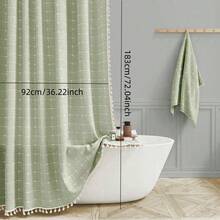 Bộ rèm tắm phong cách nông trại Boho kèm móc, rèm tắm vải lanh sọc siêu bền cho phòng tắm, rèm tắm phong cách đồng quê mộc mạc cổ điển chống thấm nước kèm tua rua, quà tặng Valentine cho nữ, sinh nhật, bạn trai, bạn gái, trang trí phòng tắm tại nhà, phụ kiện phòng tắm, trang trí mùa thu, trở lại trường học - Nhiều màu - Xem 18