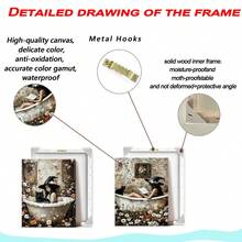 浴缸里的女巫和黑猫（两件套）、浴室黑暗学院、墙面艺术、海报、带画框的墙面艺术、忧郁哥特式女巫装饰、复古秋季海报、乡村风格的万圣节女巫装饰、万圣节家居装饰、房间装饰、墙面艺术、房间装饰美学、复古装饰、客厅墙面艺术 - 帆布材质（可选画框）、万圣节装饰秋季装饰