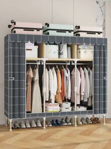 1pc Wardrobe With Door, Storage Shelves, Space-Saving, Sturdy, Fashionable, Easy To Assemble And Disassemble, Portable, Suitable For Living Room, Bedroom, Entryway, Office, Home, Multi-Layer Storage, Holiday Gift, Christmas Gift, Children Gift