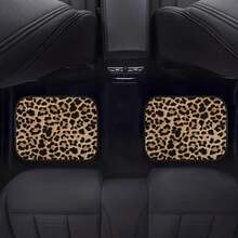 Leopard Print Car Floor Mats Set, All-Weather Universal Size For Front And Rear Seats, Suitable For SUVs, Limousines, LKWs - 4 cái 4 - Xem 4