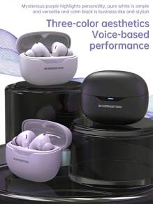 Monster Auriculares inalámbricos TWS Monster MQT53 con cancelación de ruido, auriculares deportivos con micrófono