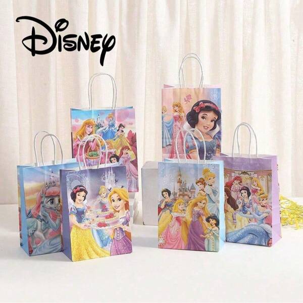 18pcs Princess Themed Candy Bag Halloween Christmas Paper Bag Family Birthday Party Decoration Candy Bag Hand Gift Bag