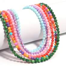 1 pièce Brin de perles de coquillage colorées de 4 mm, environ 93 perles, convient pour la fabrication de bracelets, colliers, bijoux DIY, été